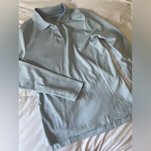 Women’s Lands End long sleeve polo - light blue - never worn